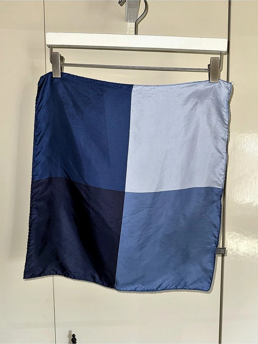Silk Pocket Square in Color Block Blue Tones